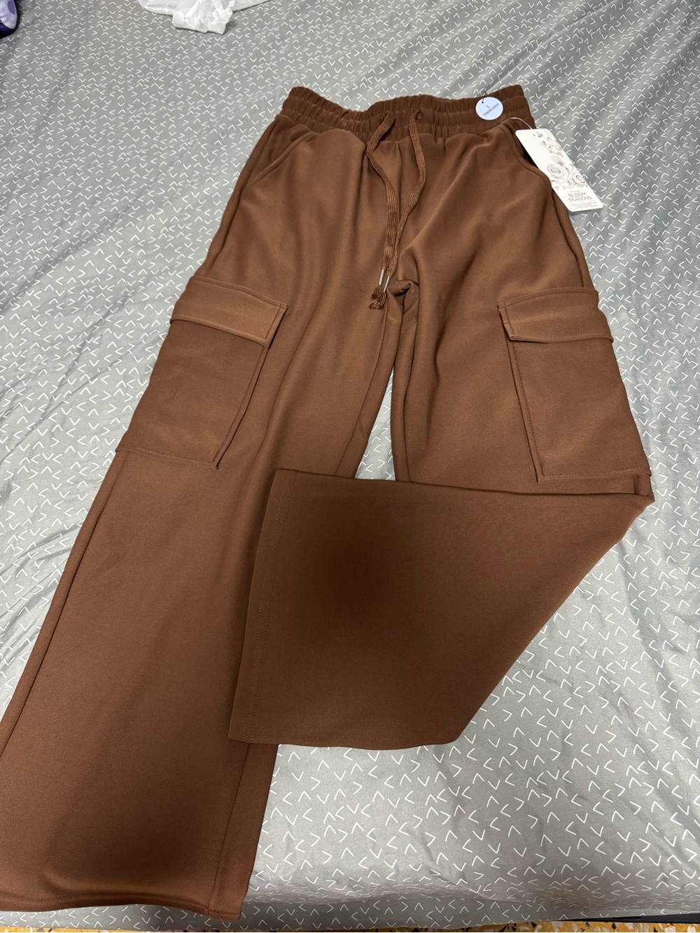 Womens Brown Cargo - Casual Drawstring Trousers